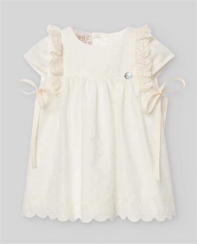 PAZ RODRIGUEZ DRESS CREAM - WIT