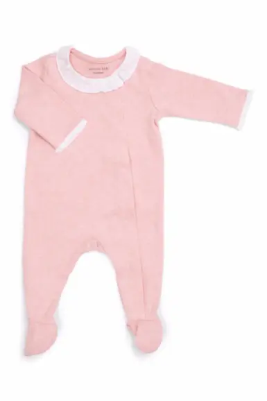 POETREE KRUIPPAKJE PINK MELANGE KRAAGJE MET RUFFLE - ROZE