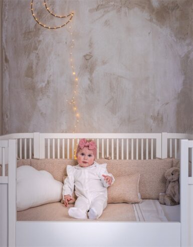POETREE KRUIPPAKJE VELOURS RUFFLES WIT - BEIGE