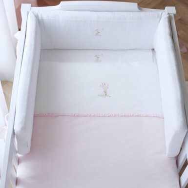 THEOPHILE & PATACHOU PINK GARDEN PARTY BEDBESCHERMER 70x140CM GEWAFELD - ROZE