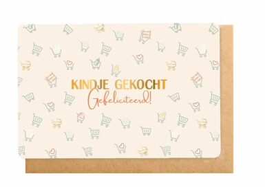 WENSKAART KINDJE GEKOCHT GEFELICITEERD! ENFANT TERRIBLE