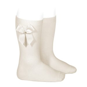 CONDOR KNIEKOUSEN MET STRIK LINNEN - BEIGE