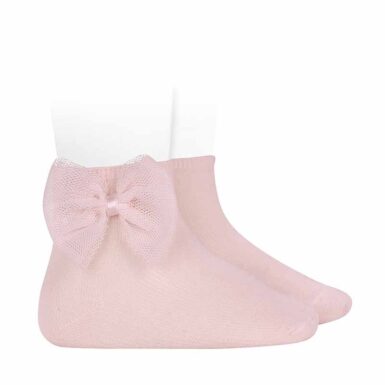 KORTE KOUSEN MET TULE STRIK ROZE