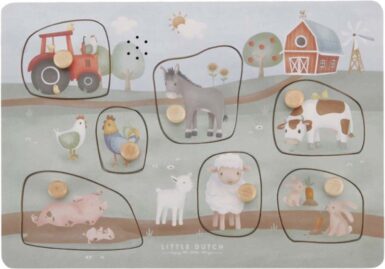 LITTLE DUTCH GELUIDENPUZZEL LITTLE FARM - GROEN