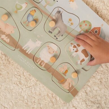 LITTLE DUTCH GELUIDENPUZZEL LITTLE FARM - GROEN