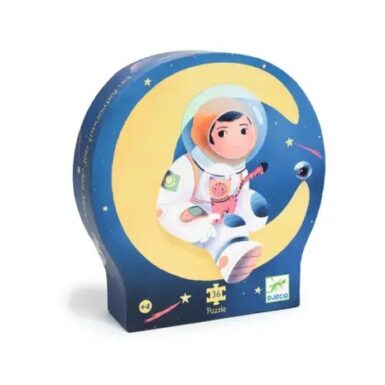 DJECO PUZZEL ASTRONAUT OP DE MAAN 36 STUKJES - BLAUW