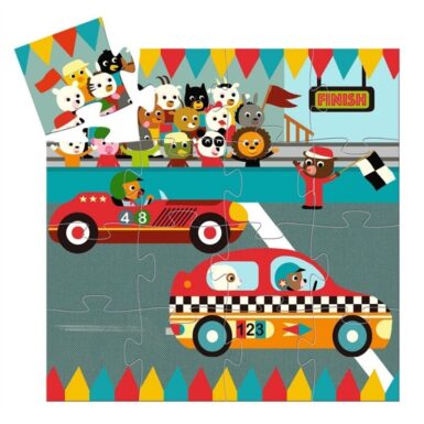 DJECO PUZZEL DE RACEWAGEN-16 STUKKEN