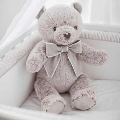FIRST ETHNIC WHITE ZOE TEDDY BEAR BEIGE 40CM