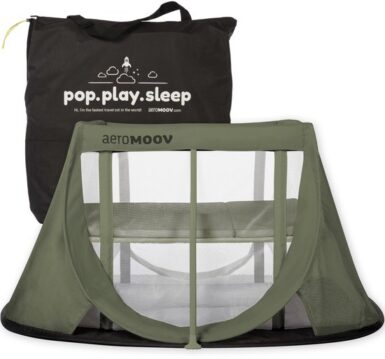 AEROMOOV INSTANT TRAVEL COT- GREEN MOSS
