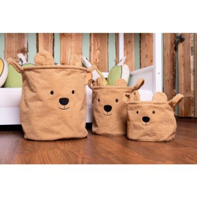 CHILDHOME TEDDY OPBERGMANDJES SET VAN 3 BEIGE