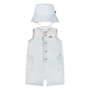 LEVI'S BABY SALOPETTE JEANS + HOEDJE
