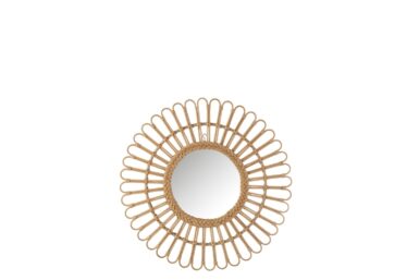 SPIEGEL ELLEN ROND ROTAN NATUREL