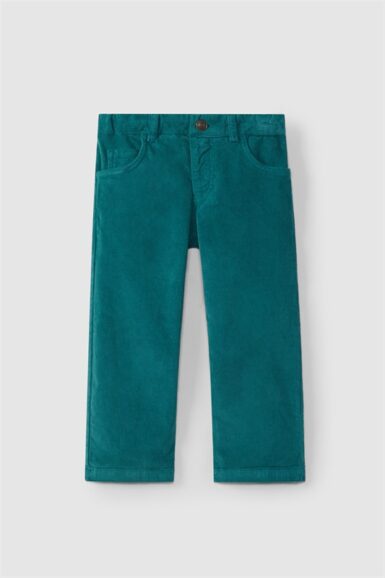 LARANJINHA BROEK VELOURS DONKERGROEN