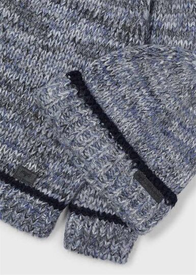 MAYORAL SWEATER GEBREID MET MUTS - BLAUW