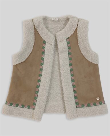 PAZ RODRIGUEZ WOLLEN GILLET - BEIGE