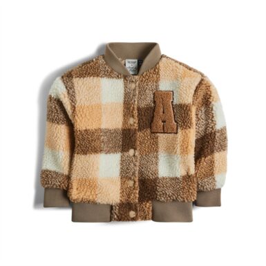 RETOUR JAS MET TEDDY GERUIT - BEIGE