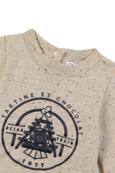 TARTINE ET CHOCOLAT TRUI TRAIN BEIGE