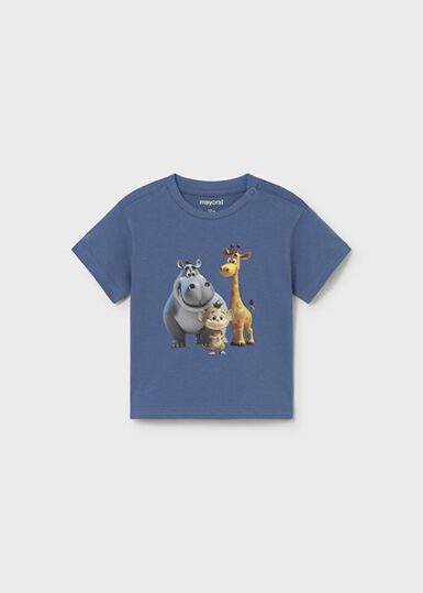 MAYORAL T-SHIRT DIEREN - BLAUW