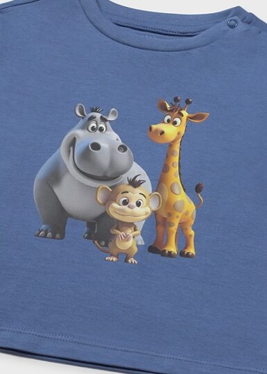 MAYORAL T-SHIRT DIEREN - BLAUW
