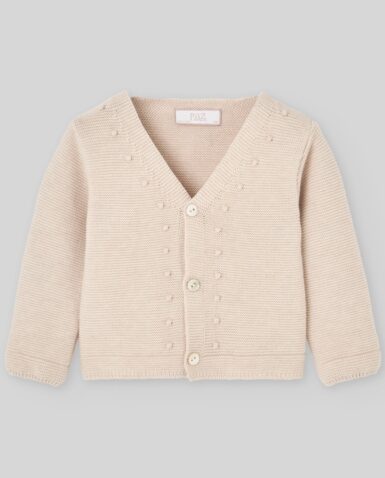 PAZ GEBREIDE CARDIGAN ESENCIAL - BEIGE