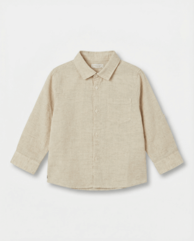 MAYORAL LINNEN HEMD BEIGE SPIKKEL