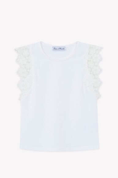 TARTINE ET CHOCOLAT T-SHIRT MET BRODERIE - WIT