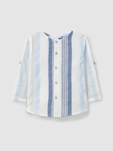 LARANJINHA HEMD WIT/BLAUW STREPEN