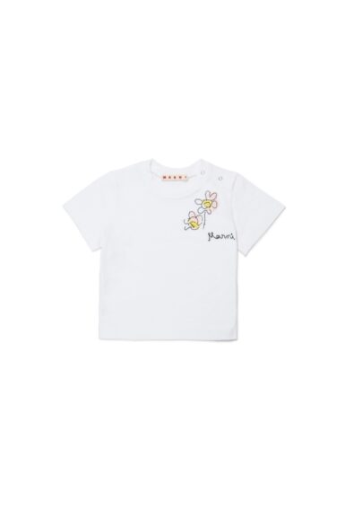 MARNI T-SHIRT FLOWER WHITE