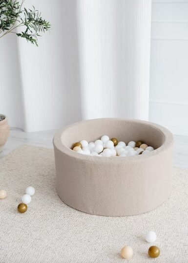 MOJE BALLENBAD 90X40 BOUCLE BEIGE + 200 BALLEN WHITE-PEARL-CHAMPAGNE