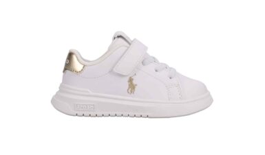 RALPH LAUREN SNEAKERS WHITE SMOOTH/GOLD