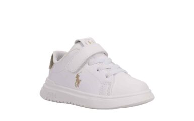 RALPH LAUREN SNEAKERS WHITE SMOOTH/GOLD