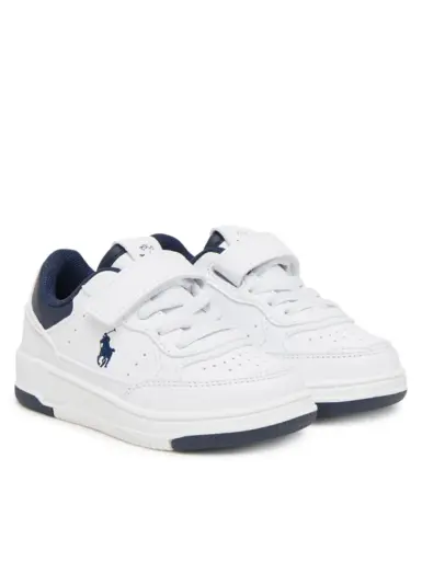 RALPH LAUREN SNEAKERS WHITE TUMBLED/NAVY