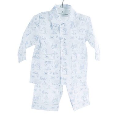 THEOPHILE & PATACHOU PYJAMA GARDEN PARTY - LICHTBLAUW