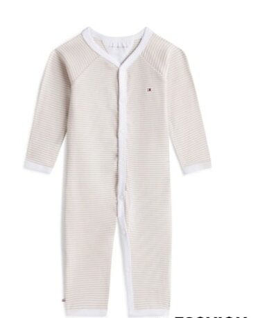 TOMMY HILFIGER KRUIPPAKJE RIB CLASSIC STRIPES BEIGE