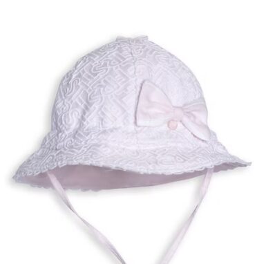 FIRST LACE GIRLS HAT TULIP WHITE-PINK