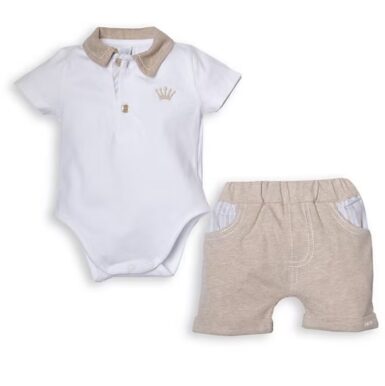 FIRST SET BODY & SHORT WHITE-BEIGE