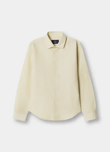 HACKETT HEMD LINNEN PASTEL YELLOW