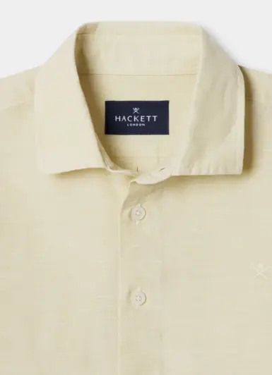 HACKETT HEMD LINNEN PASTEL YELLOW