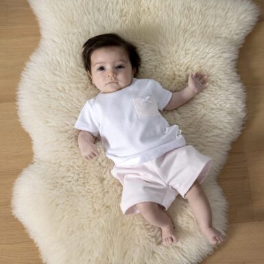 LIVING NATURE PYJAMA 2-DELIG VOOR MEISJES CATO WIT/ROZE