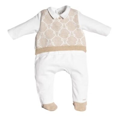 FIRST KRUIPPAKJE SIGNATURE SWEATER WHITE-BEIGE