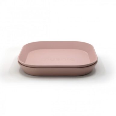 MUSHIE PLATES SQUARE 2 STUKS BLUSH - ROZE