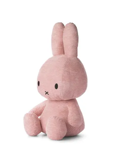 BTTOYS NIJNTJE ZITTEND CORDUROY ROZE 50CM