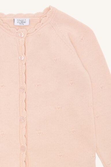 HUST & CLAIRE GILET POINTELLE LIGHT PINK