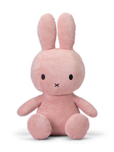 BON TON TOYS NIJNTJE ZITTEND CORDUROY 70CM - ROZE