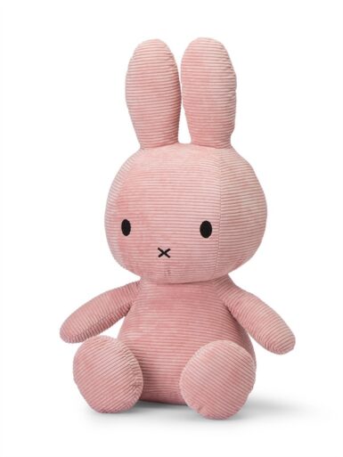 BON TON TOYS NIJNTJE ZITTEND CORDUROY 70CM - ROZE