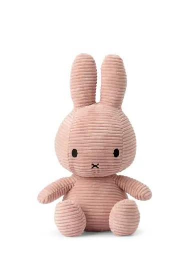BTTOYS NIJNTJE ZITTEND CORDUROY ROZE 33 CM