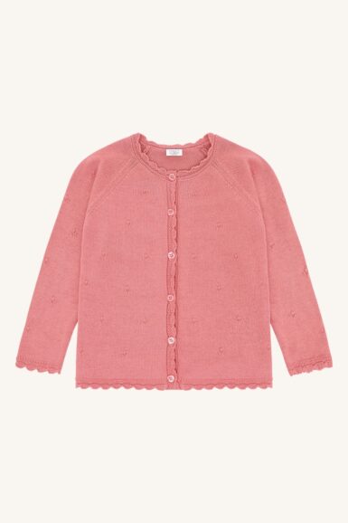 HUST & CLAIRE GILET POINTELLE ROZE