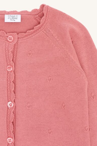 HUST & CLAIRE GILET POINTELLE ROZE