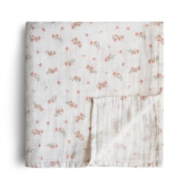 MUSHIE SWADDLE PINK FLOWER