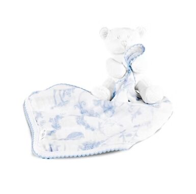 FIRST DOUDOU BEER PRINT LINEN BLUE